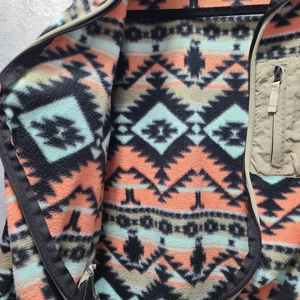 Wesc Polar Fleece Jacket Southwest Aztec Boho Full Zip Y2K 90’s Colorful - Picture 5 of 9